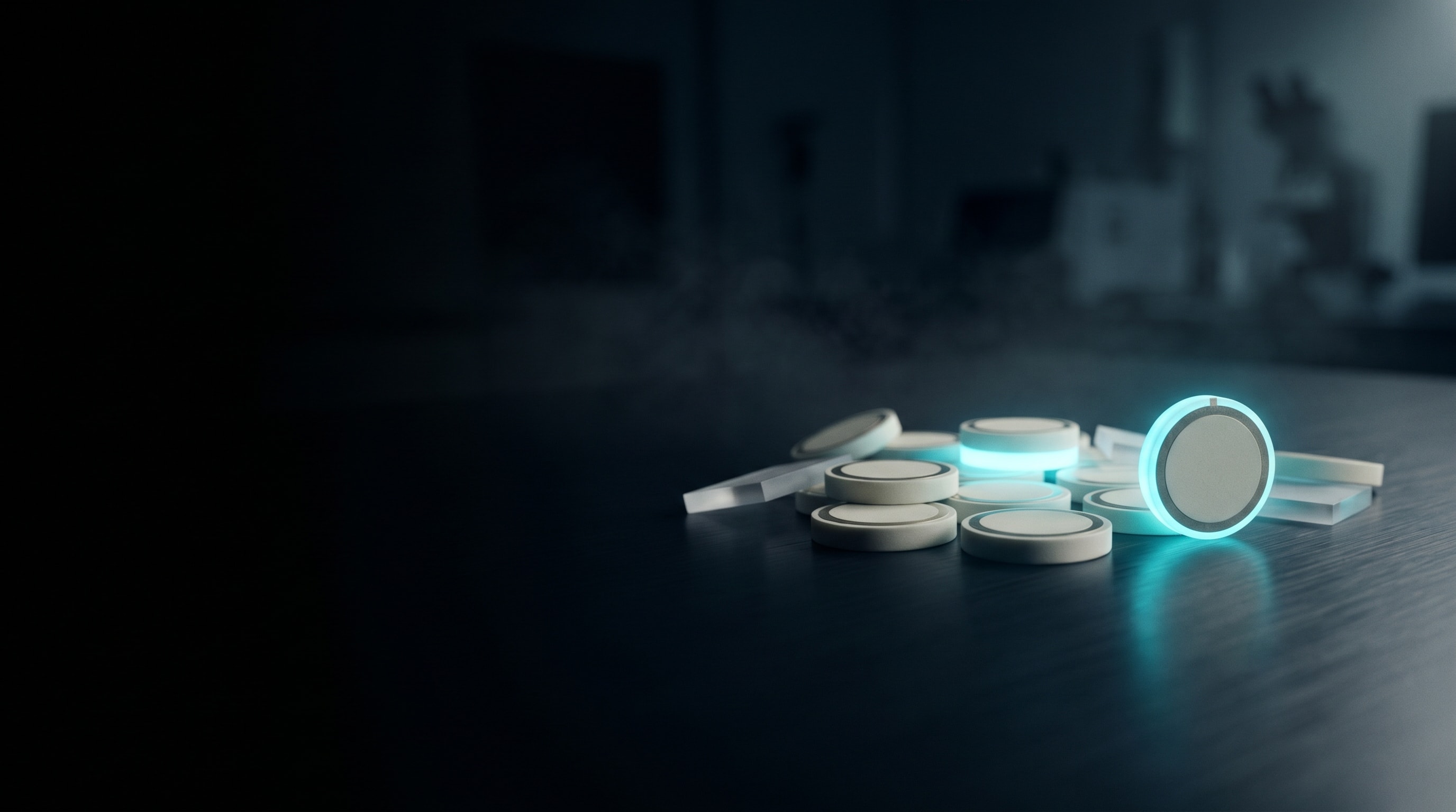 Glowing piezoelectric ceramic discs in a precision cleanroom